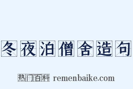 冬夜泊僧舍造句是什么意思的图片